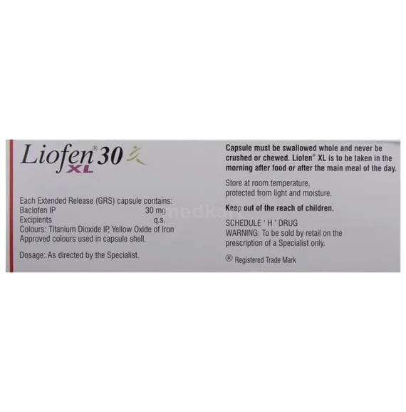 liofen xl 30mg tablet 10's